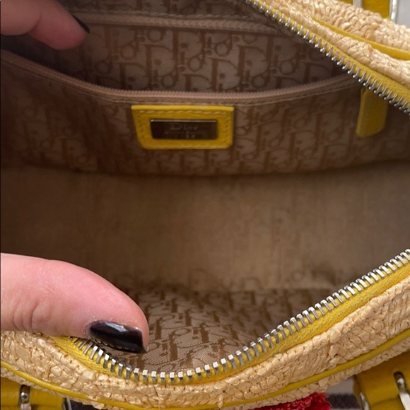 Dior Citrus Wicker Frame Bowler Handbag - Picture 6 of 7